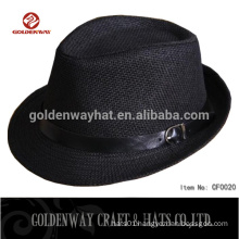 black fedora hat with belt band